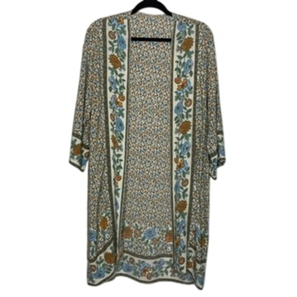 Unbranded Kimono Cardigan Women One Size Multicolor Floral Boho Open Front Layer
